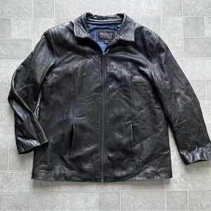 Vintage Moto Wilson Leather Black jacket mens xl